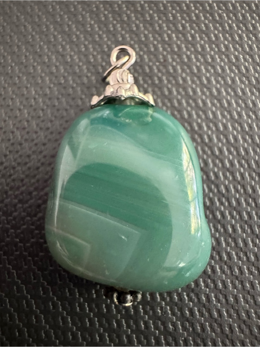 Artisan Green Agate Pendant Polished Stone Charm